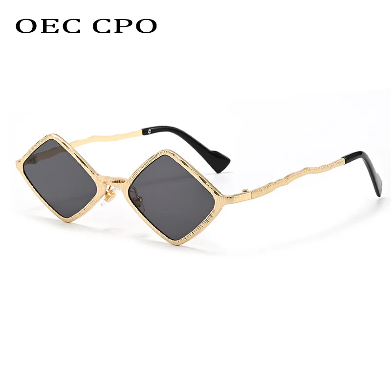 

OEC CPO Metal Small Frame Sunglasses Women Punk Square Sun Glasses Female Shades UV400 Brand Designer Fashion Eyewear