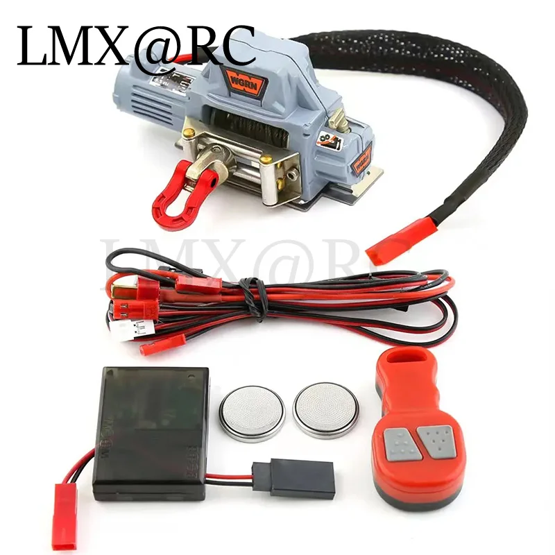 LMX RC Verricello simulato automatico in metallo con controller per 1/10 RC Crawler Car Axial SCX10 90046 D90 Traxxas TRX4 Redcat