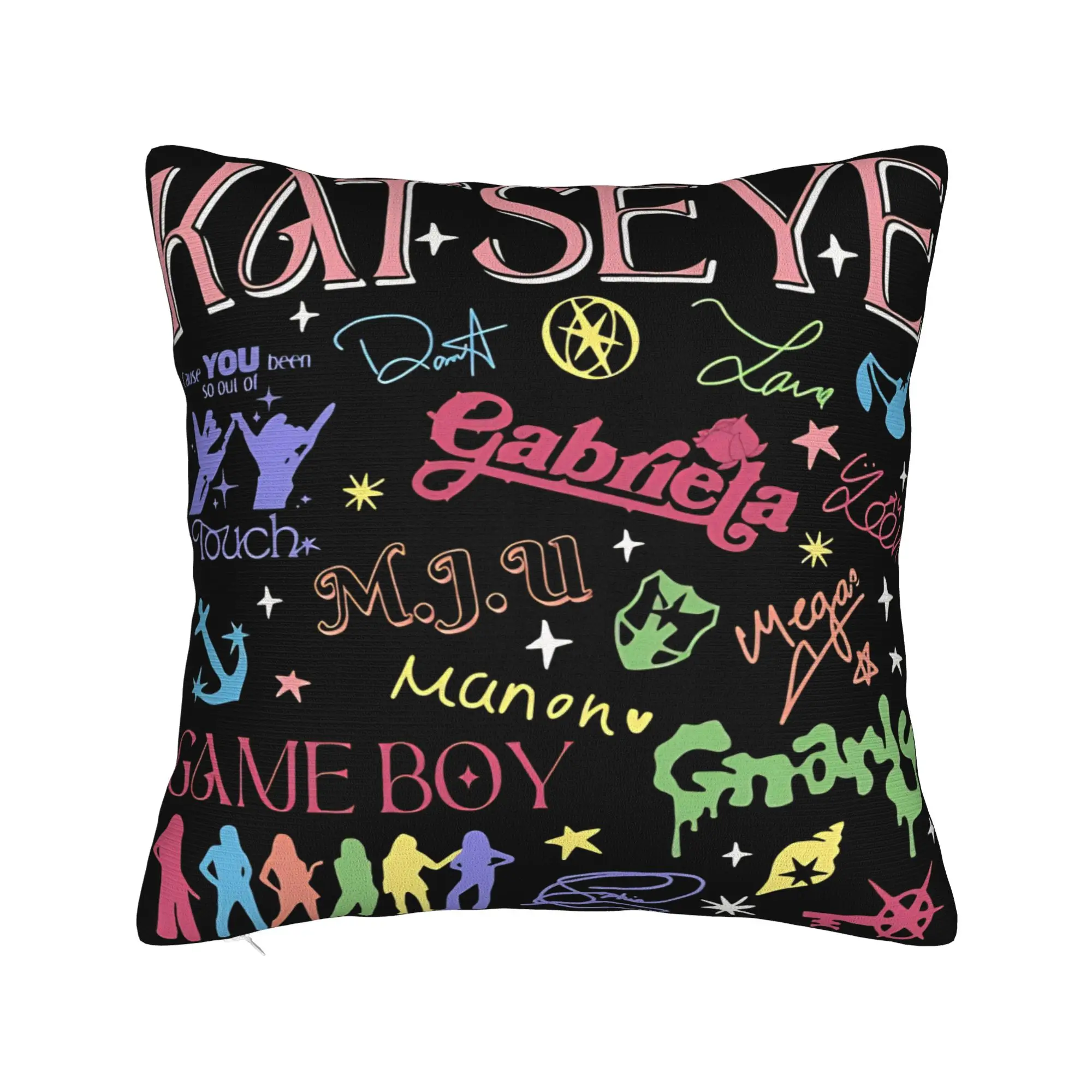 Katseye Beautiful Chaos Gnarly Gabriela Pillow Case  Graphic Pillow Cover For Living Room Sofa Morden Pillowcases