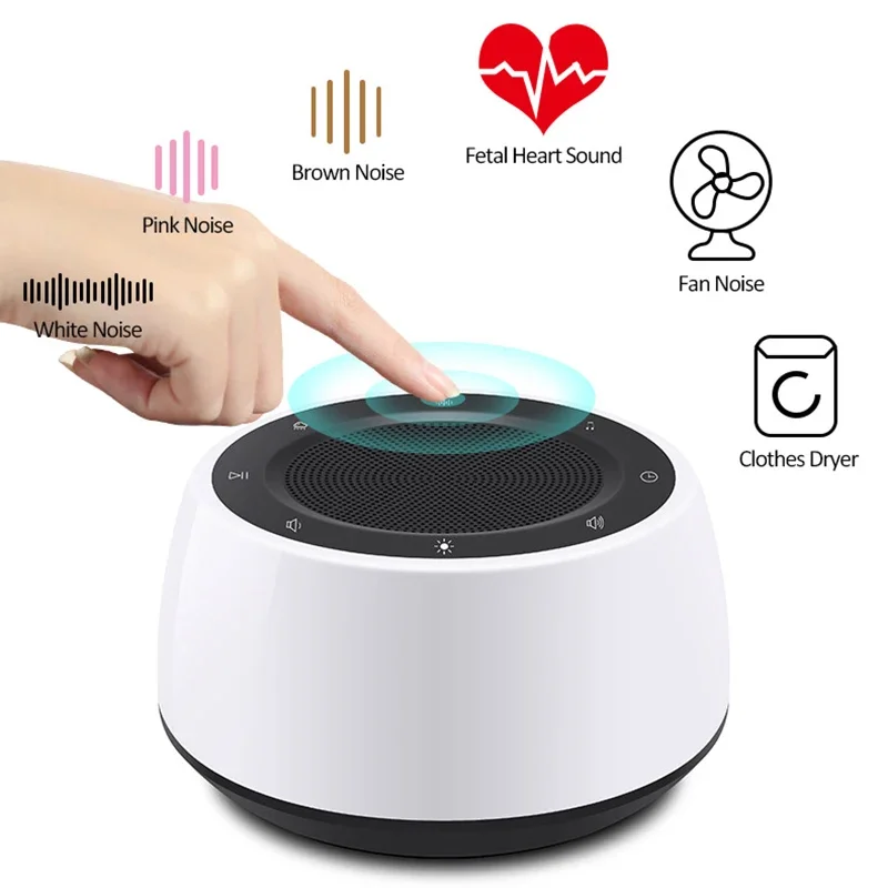 White Noise Sleep Machine For Kids Baby adults Sleeping With 16 Soothing Sounds Colorful Breathing Night Light Timer Function