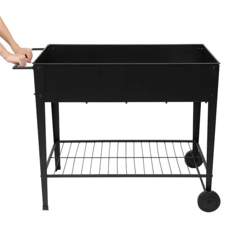 

Mobile Metal Raised Garden Bed Cart with Legs Elevated Tall Planter Box with Wheels for Outdoor Indoors House Patio Backyard Ve