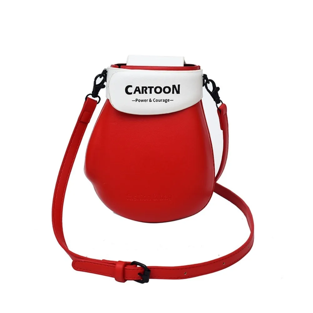 

Hook and Loop Fastener Boxing Glove Phone Bag Magnetic Buckle Cute Glove Crossbody Bag Fashion PU Leather Creative Mitten Bag