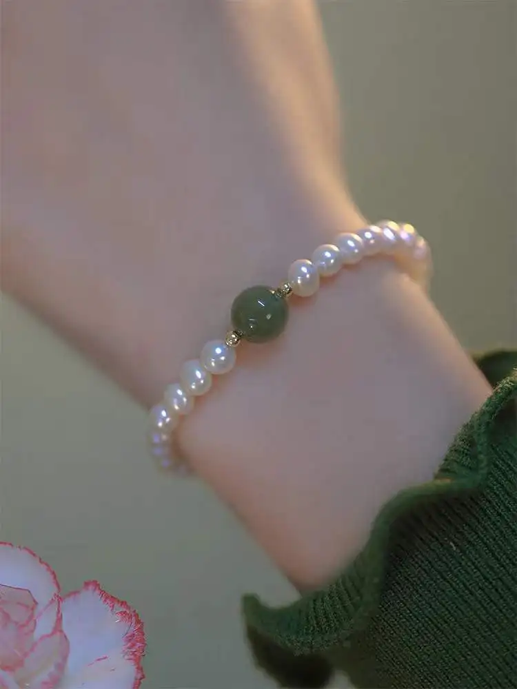 

Bestseller 7.5-8 inch gorgeous AAA+ natural Tahitian multi-color pearl bracelet 925S