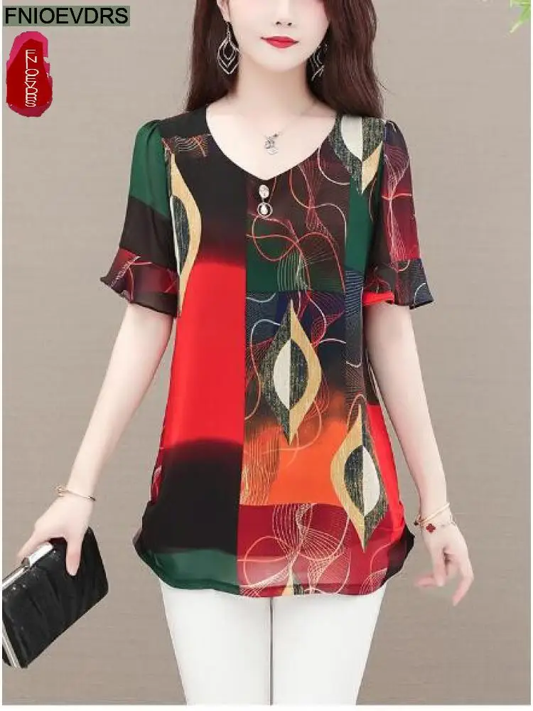 M-5XL Loose Clothes 2023 Women European Style Office Lady Long Shirt Holiday Floral Print Belly Black Tunic Peplum Top Blouses