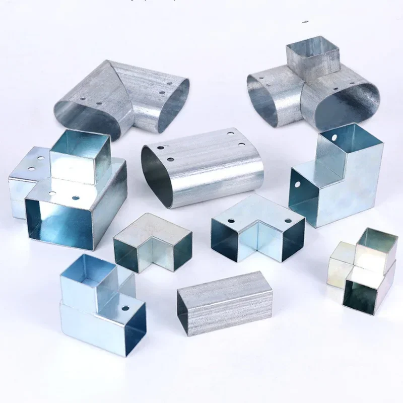 Square Tube 90 Degree Right Angle Two Way Three Way Iron Tube Guardrail Connector 40mm 50mm 4 Pieces