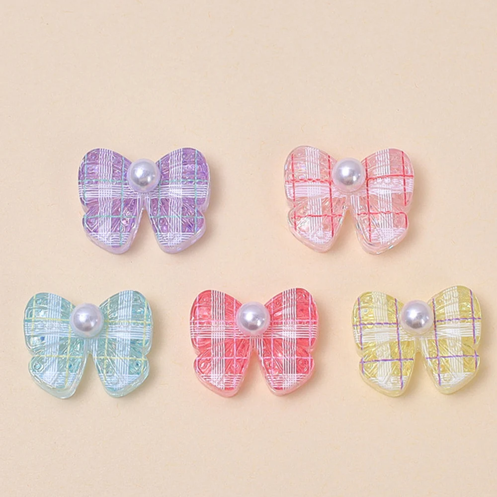 10PCS Pearl Bow Tie Series Miniature Flat Back Resin Cabochons For Hairpin Scrapbooking DIY Home Decor Craft Accessories