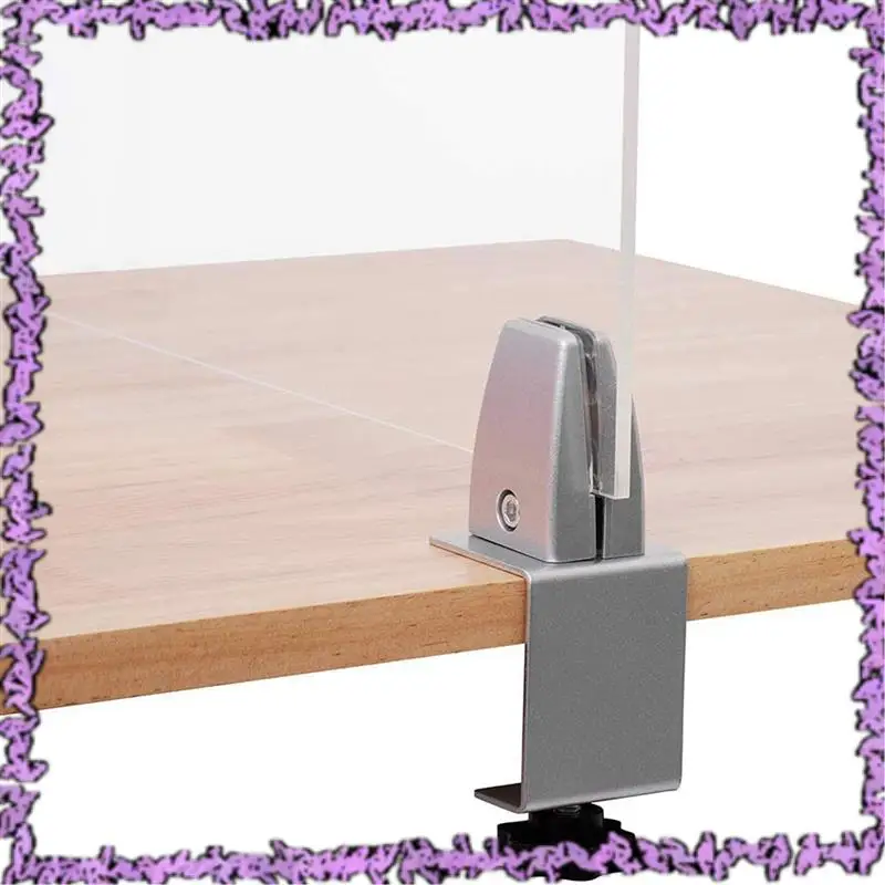 

SCLL-8 Pcs Office Desk Divider Clamp Privacy Screen Clip Holder Bracket Screen Baffle Clamp Partition For Table Clamp -Silver