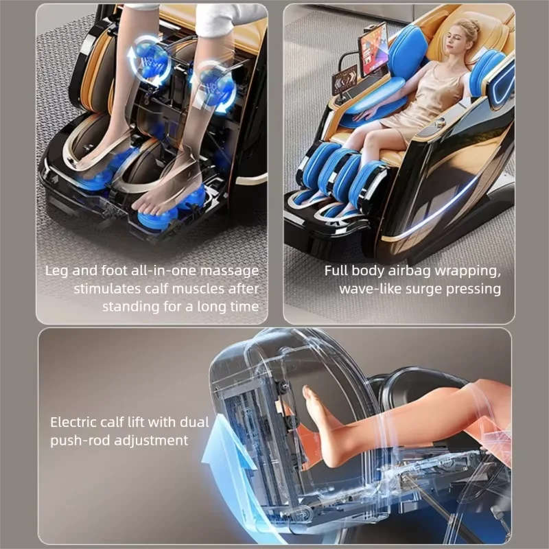 6D Massage Chair AI Voice Control SL Track Calf Roller Massage Intelligent Stretch Relaxation Luxury Zero Gravity Recliner Sofa view 3