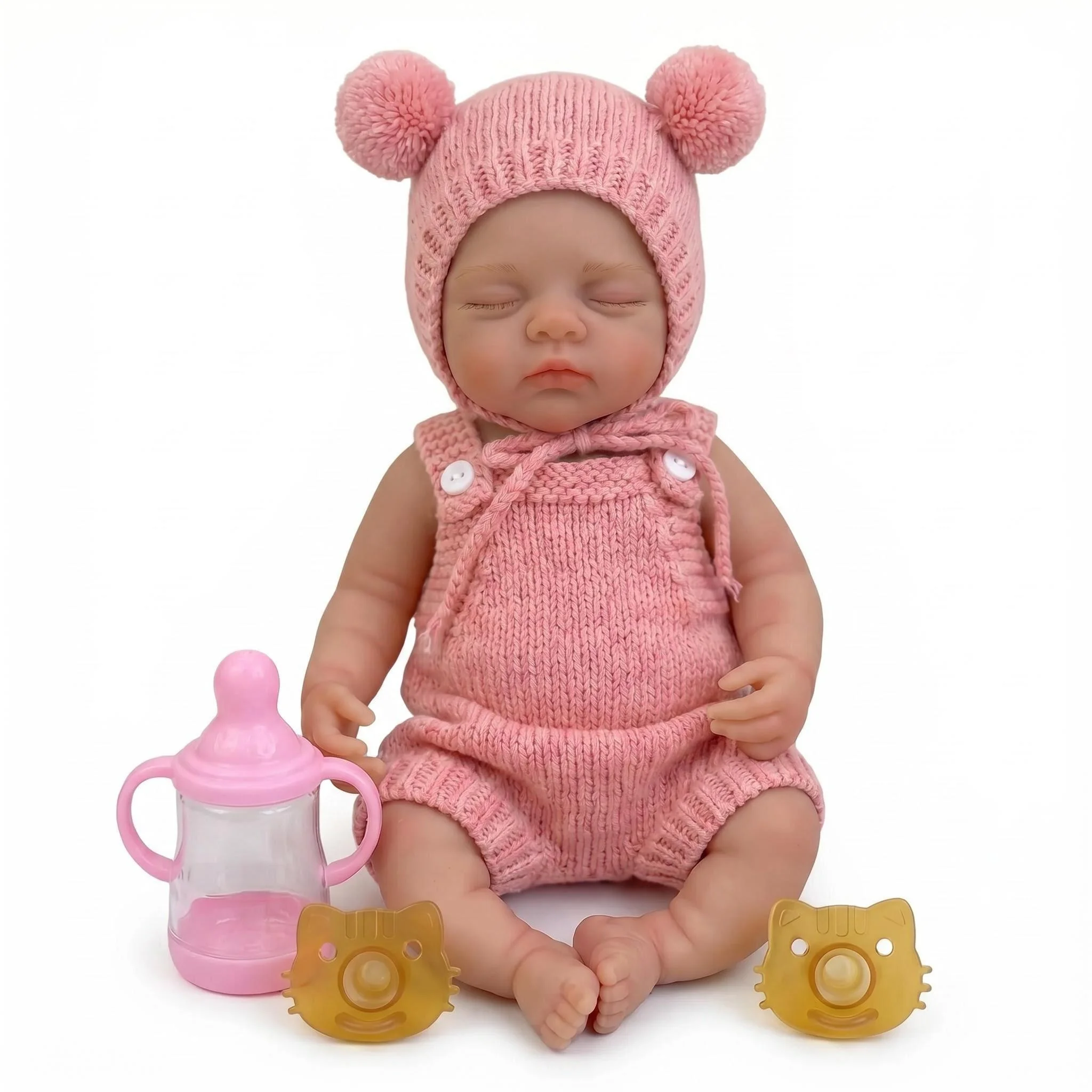 

NPK 12inch Squish Silicone Lifelike Reborn Bebe Doll Flexible Elastic Super Soft Irys Cute Small Size Full Solid Silicone