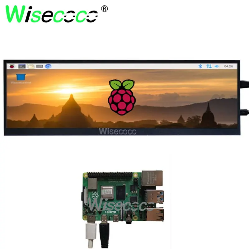 12.6 Inch 1920x515 DIY IPS LCD Monitor Gaming Console Panel Dengan Raspberry pi Aida 64 Monitor