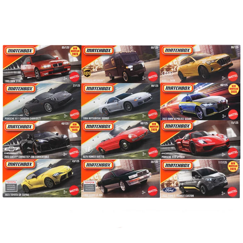 25K Original Matchbox coche en caja 1995 BMW 318ti Ups entrega urgente Toyota Gr Supra vehículo modelo juguetes para niños colección regalo