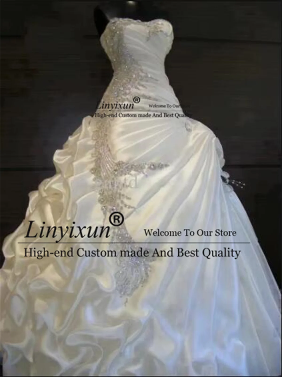 Best Selling Wedding Dresses With Rhinestones Sweetheart Blush Train Ruffled Pleat Lace Up Sexy Bridal Dress Customized