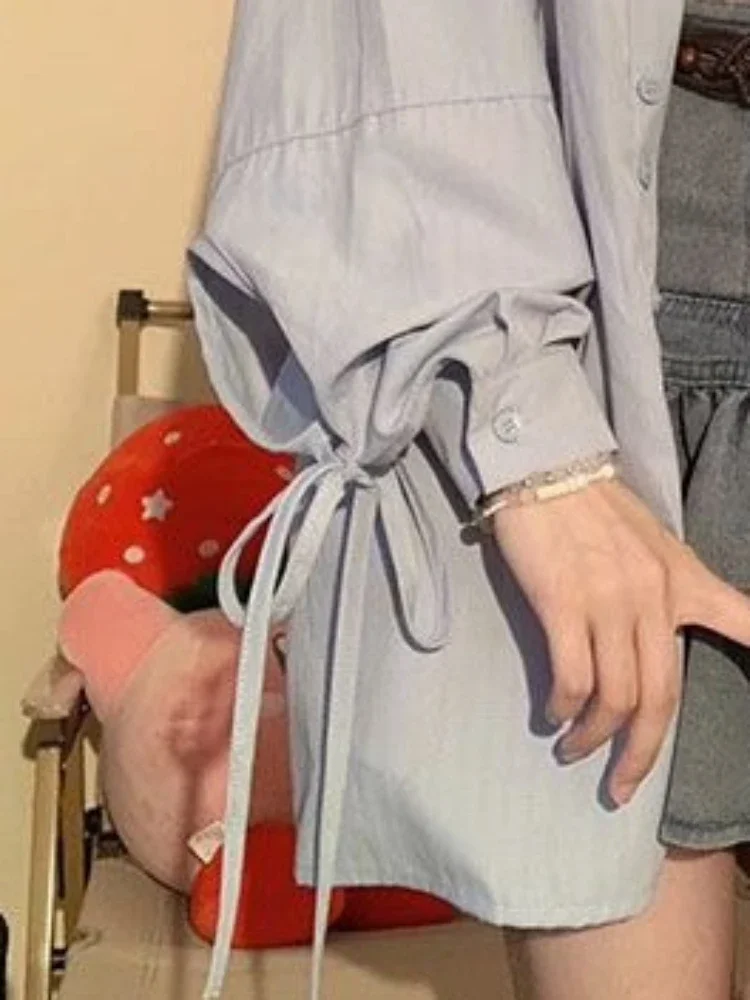 Camisas femininas moda diária simples estilo coreano casual solto único breasted chique turn-down colarinho aconchegante primavera all-match concurso