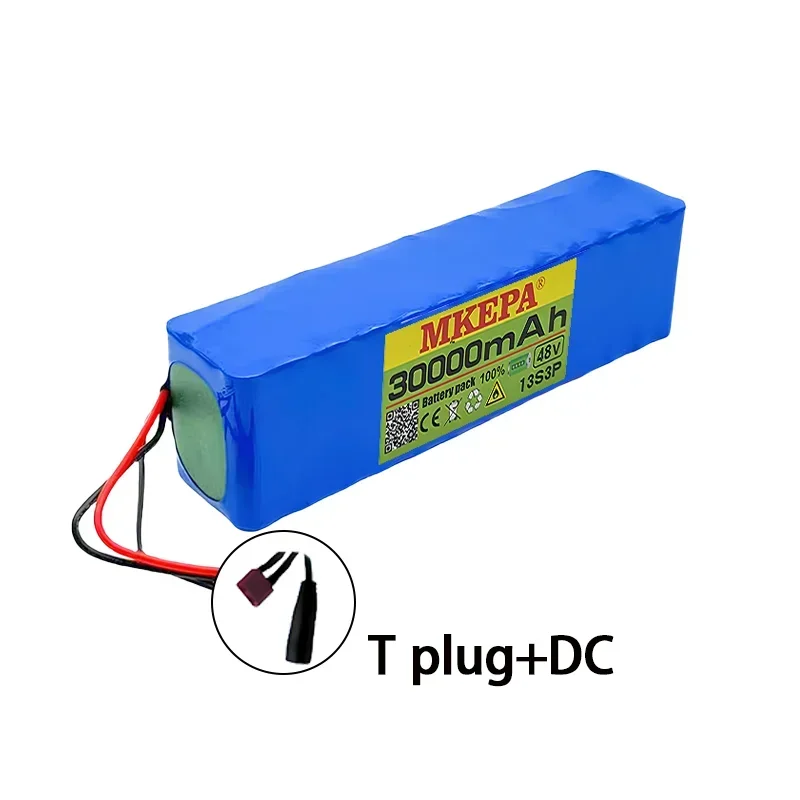 48V 30AH High-Power E-Bike Battery｜100% New 13S3P 18650 Li-ion, 500W Output with BMS, Long-Lasting