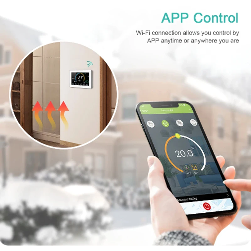 Hot Sell TUYA Wi-Fi Smart Large Colorful Screen Room Programmable Air Thermostat WIFI for Switch Heating Cooler Bridge Voice