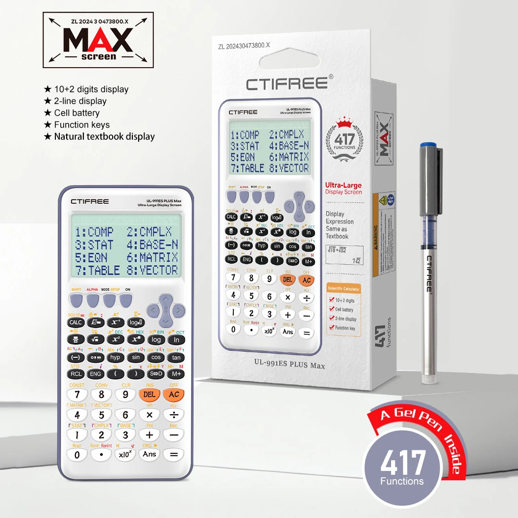 Free water-based pen - large screen scientific function calculator -417 function is very suitable for offices and students