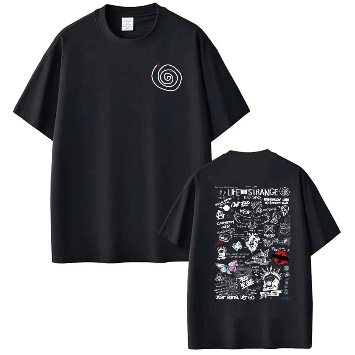 2026 Game Life Is Strange Double Sided T Shirts Men Women Vintage Harajuku Fashion T-shirt Clothing Oversized 100% Cotton Tshirt