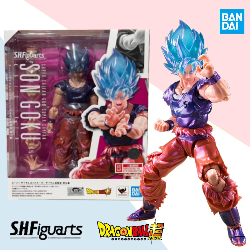 

Bandai original SHF VJump Super Saiyan God Son Goku Karo-Ken anime action figure collection model ornaments