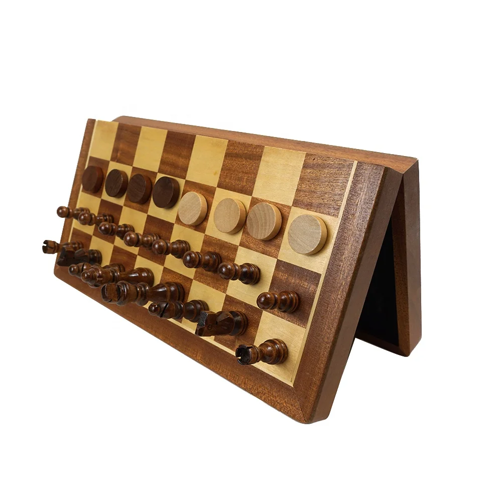 مجموعة ألعاب شطرنج خشبية مغناطيسية مقاس 15 بوصة بسعر خاص من المصنع مع لوح شطرنج خشبي قابل للطي قابل للطي إضافيًا
