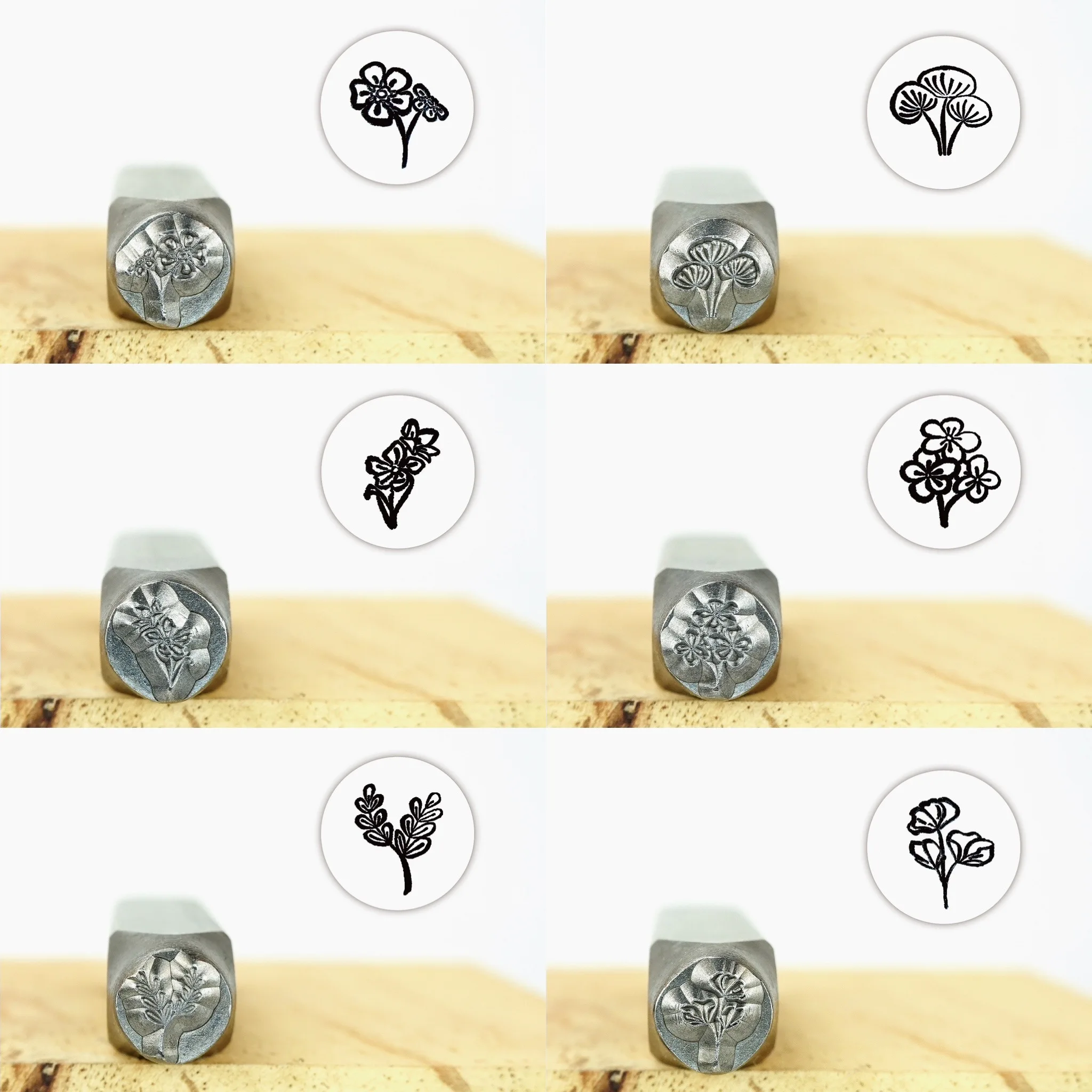 Metal Stamp for Jewelry Making Supplies Flowers and leaves Metal Design Stamp for Metal, Jewelry  (8.2mm)