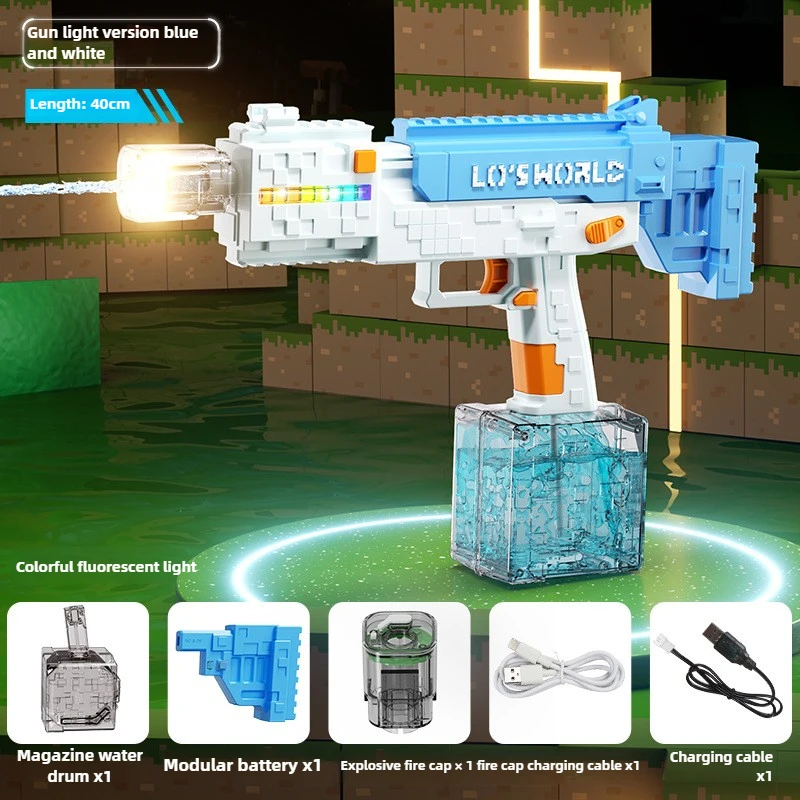 Pistolet na wodę z wielokolorowymi diodami LED o dużej pojemności Letnia zabawka basenowa dla dzieci i dorosłych Interaktywna gra wodna na świeżym powietrzu