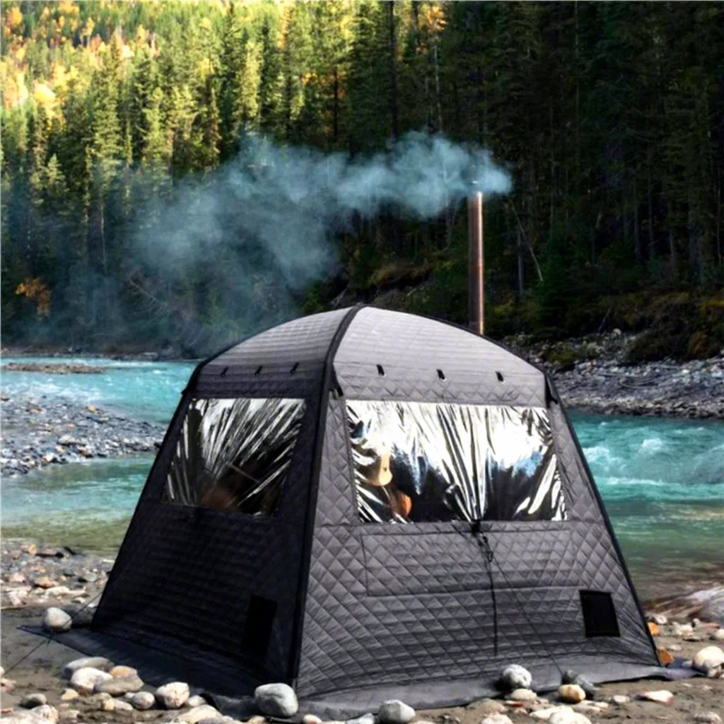 Winter Cold-Proof Outdoor Sauna Tent Aluminum-Pole Design Thickened Insulation Waterproof Fishing Tent