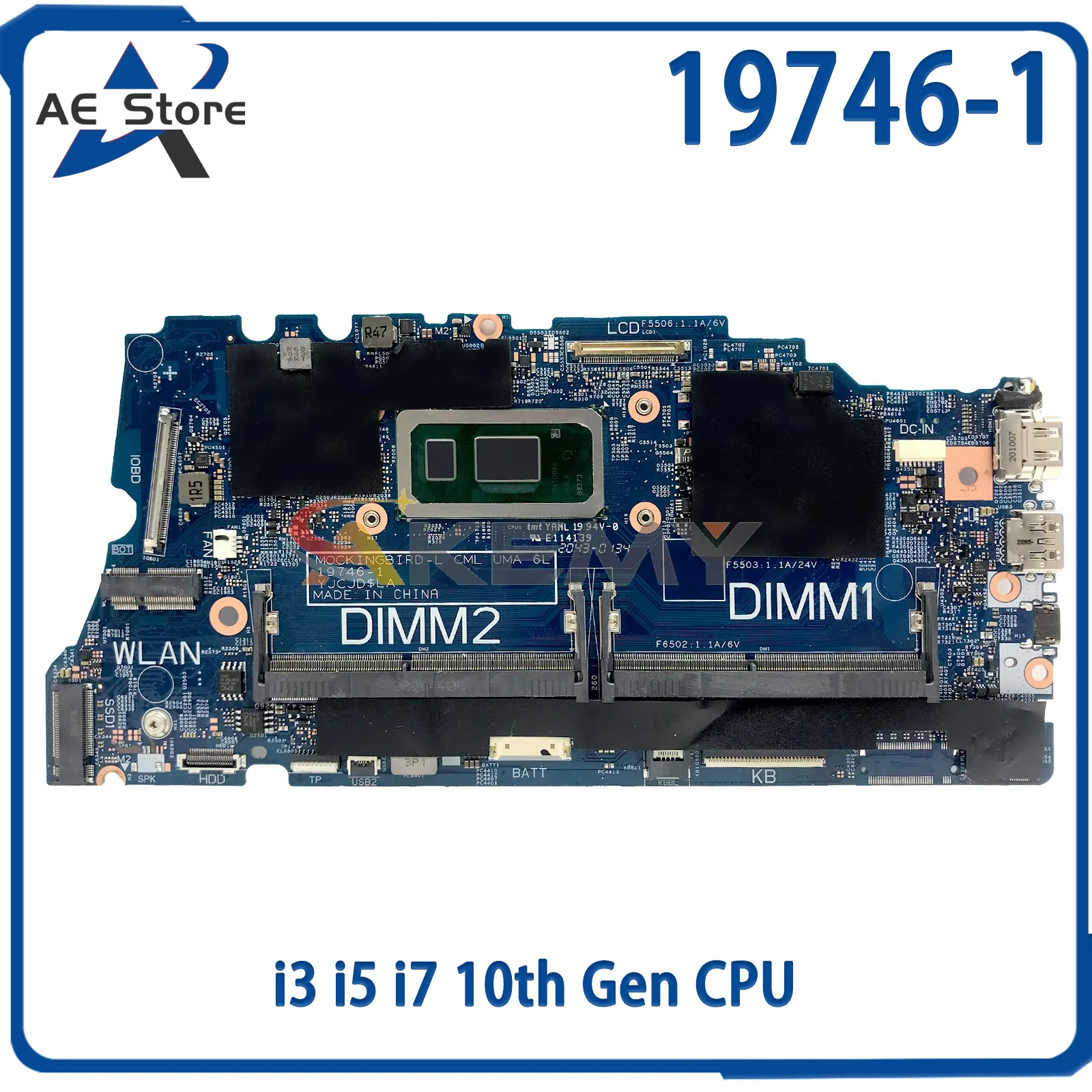 

Материнская плата AE 19746-1 для ноутбука Dell Latitude 3410 3510 0KW9T3 02G2J7 0DT6K3 0PD7RH, материнская плата для ноутбука i3 i5 i7 10-го поколения