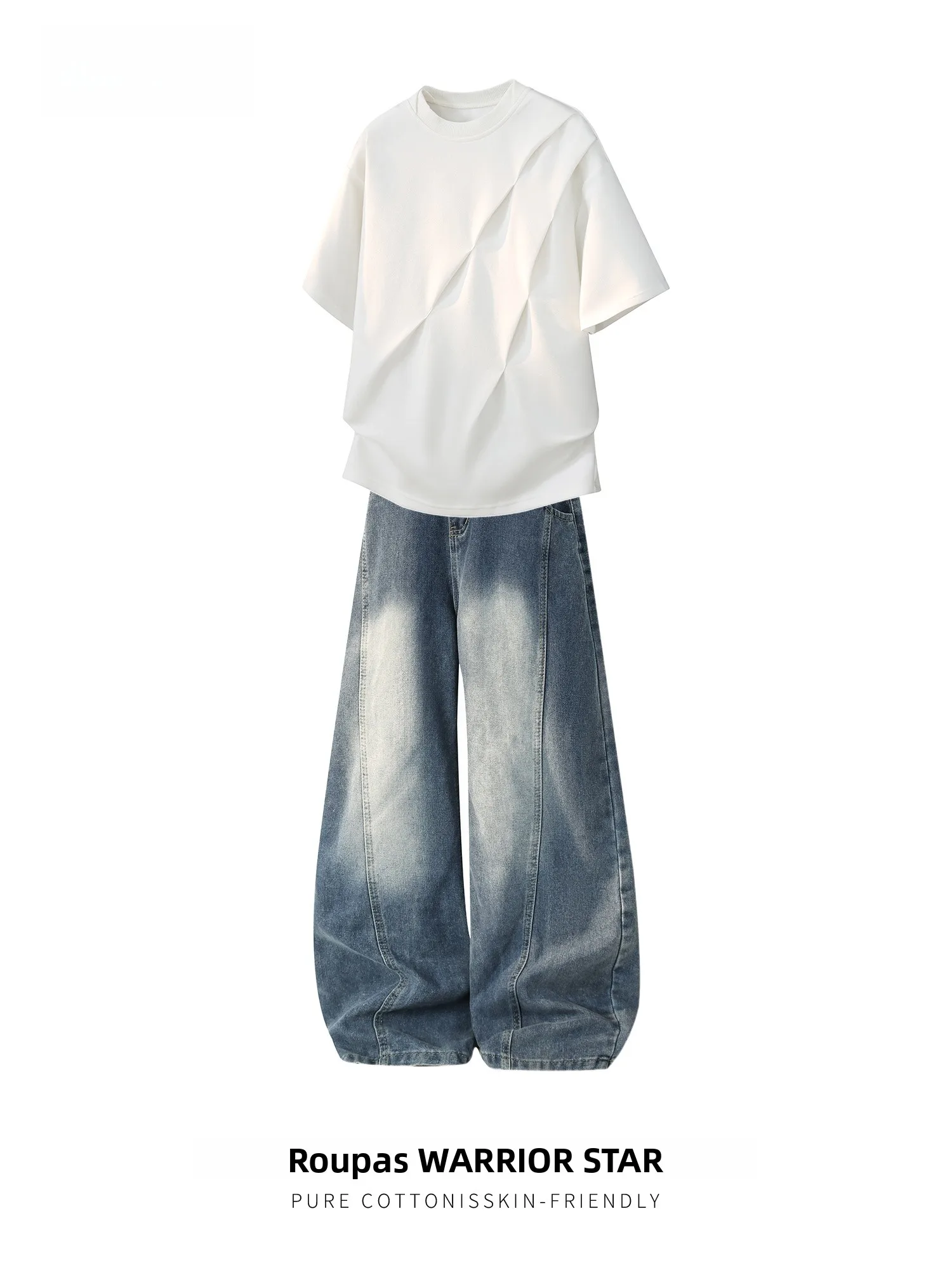 Conjunto de Camiseta Casual de Manga Curta para Homens, Confortável, em Fibra de Poliéster, Moda para Adolescentes, Conjunto ...