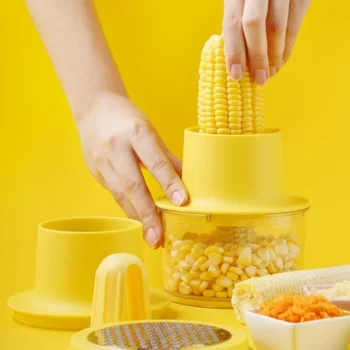 다기능 옥수수 껍데기 대패 칼, 생강 마늘 강판, 머드 프레스, 모든 종류의 옥수수 일반 주방 도구, 투인원, 1 개