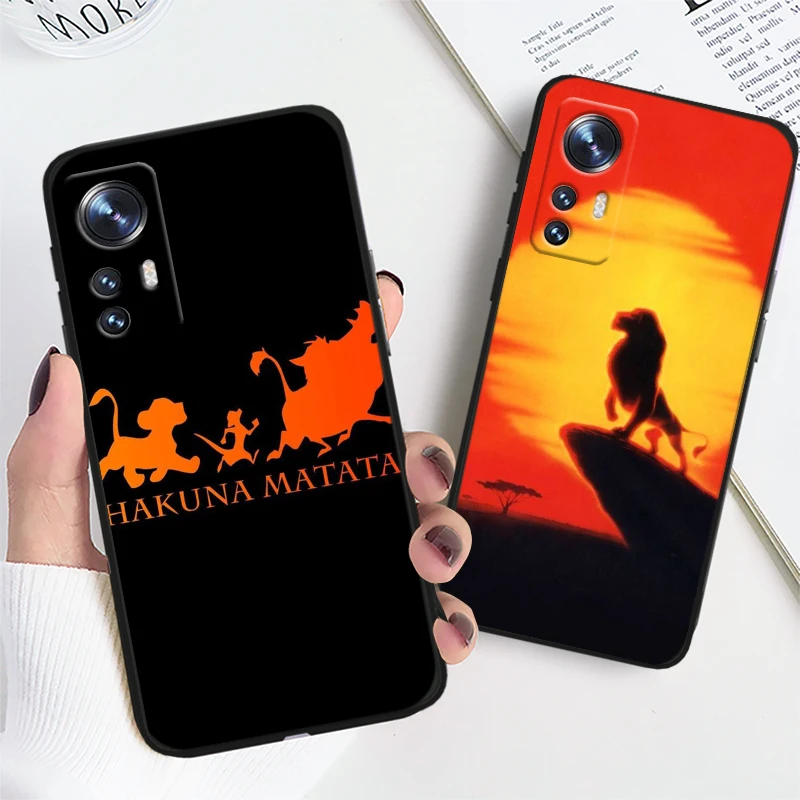 Disney The L-Lion King Black Silicone Phone Case For Xiaomi Mi 11T (11T Pro) 11 12 13 14 X S T Lite Pro 5G Shell Soft Cover Capa