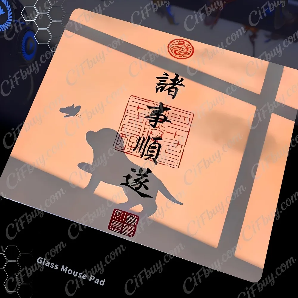 CIFbuy Gaming Mouse Pad Large Desk Mat Non-Slip Rubber Base Smooth Stable Surface Artistic Chinese Calligraphy Design ForOffice