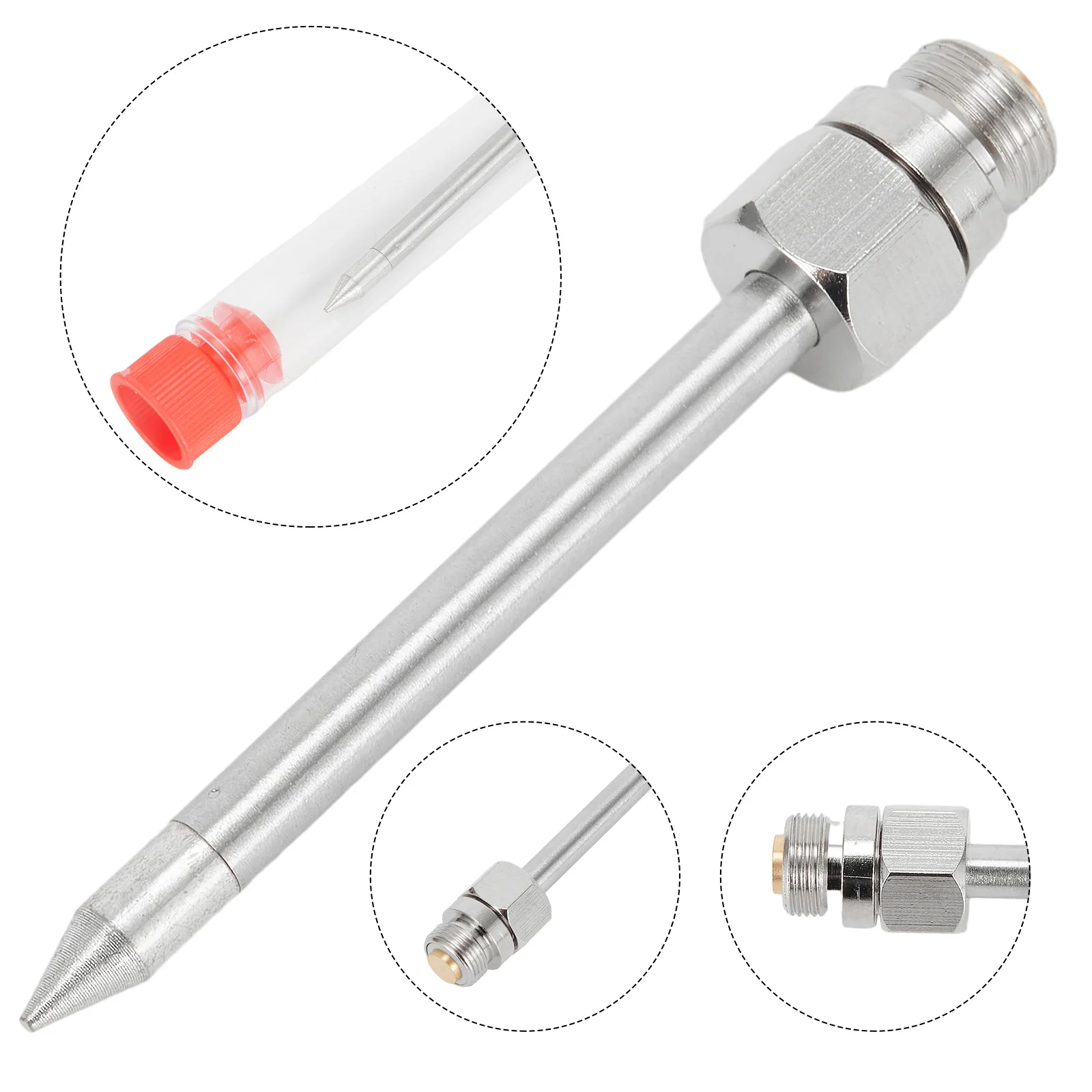 1pc 51mm Silver 510 Interface Soldering Iron Tip 8W 2inch USB Soldering Iron Tip Welding Rework Tool Parts Accessories