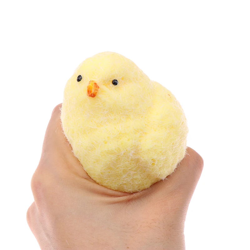 Handmade Yellow Big Chicken Plush Silicone Squishy Pinching Toys Cute Hen Chicks Taba Squeezing Toy Fuzzy Release Hand Stress