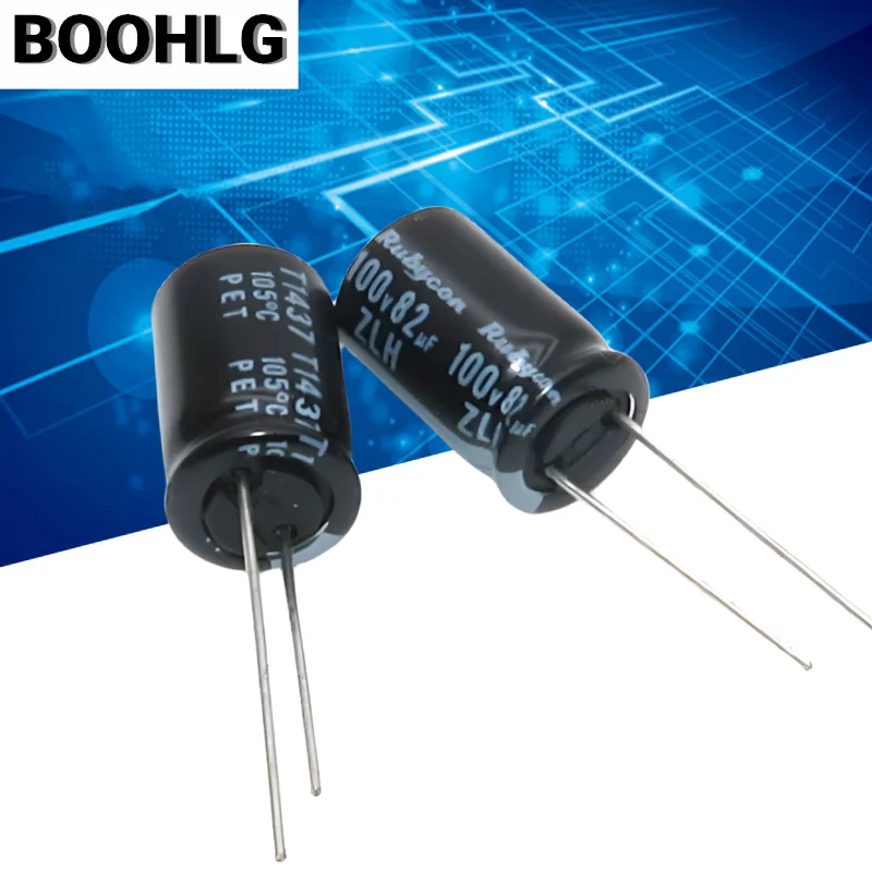 10PCS original 82UF 100V ruby ​​capacitor 100V 82UF 10X16 ZLH high frequency and low resistance