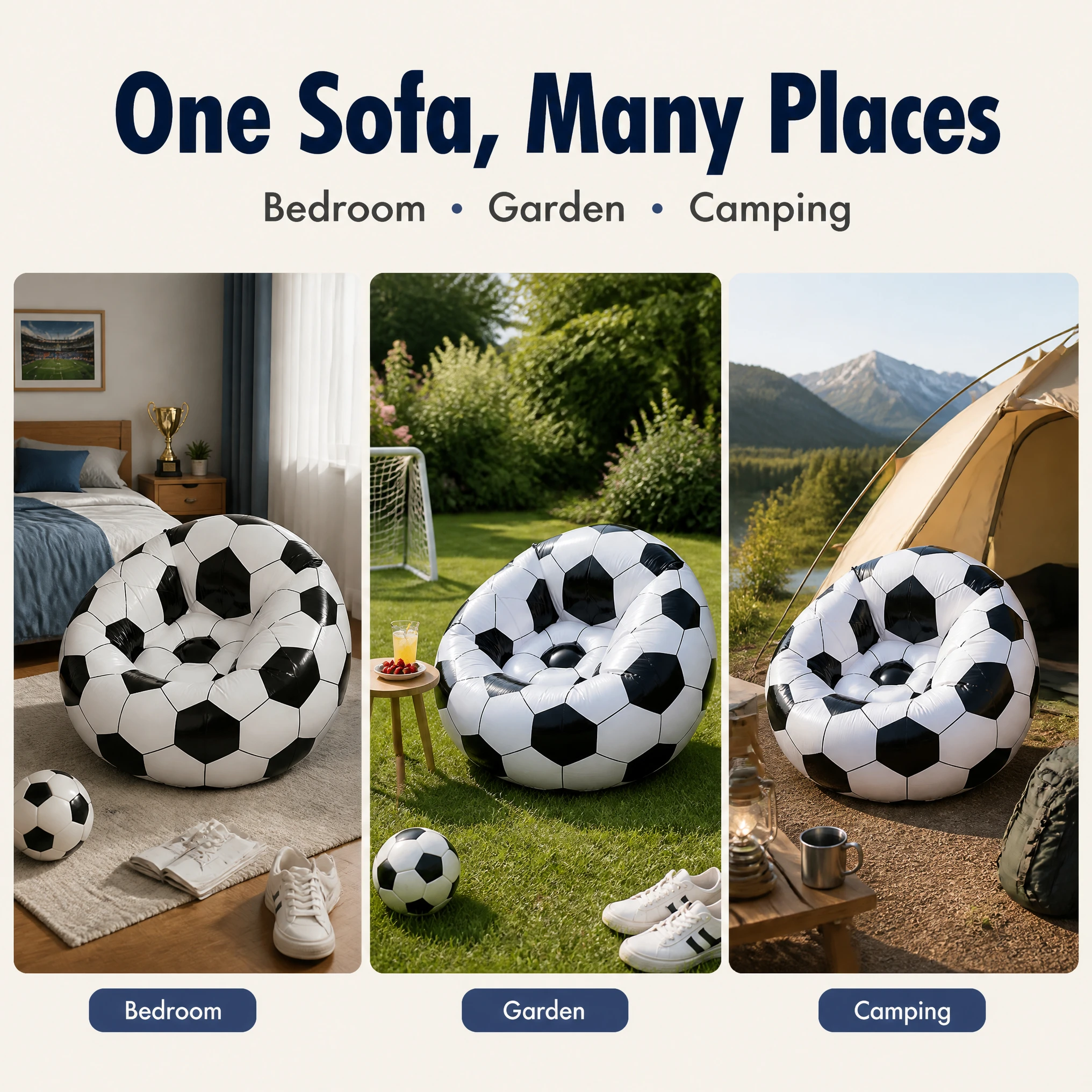 Inflatable Football Sofa Thick - Kids Outdoor Loungers 评论和价格