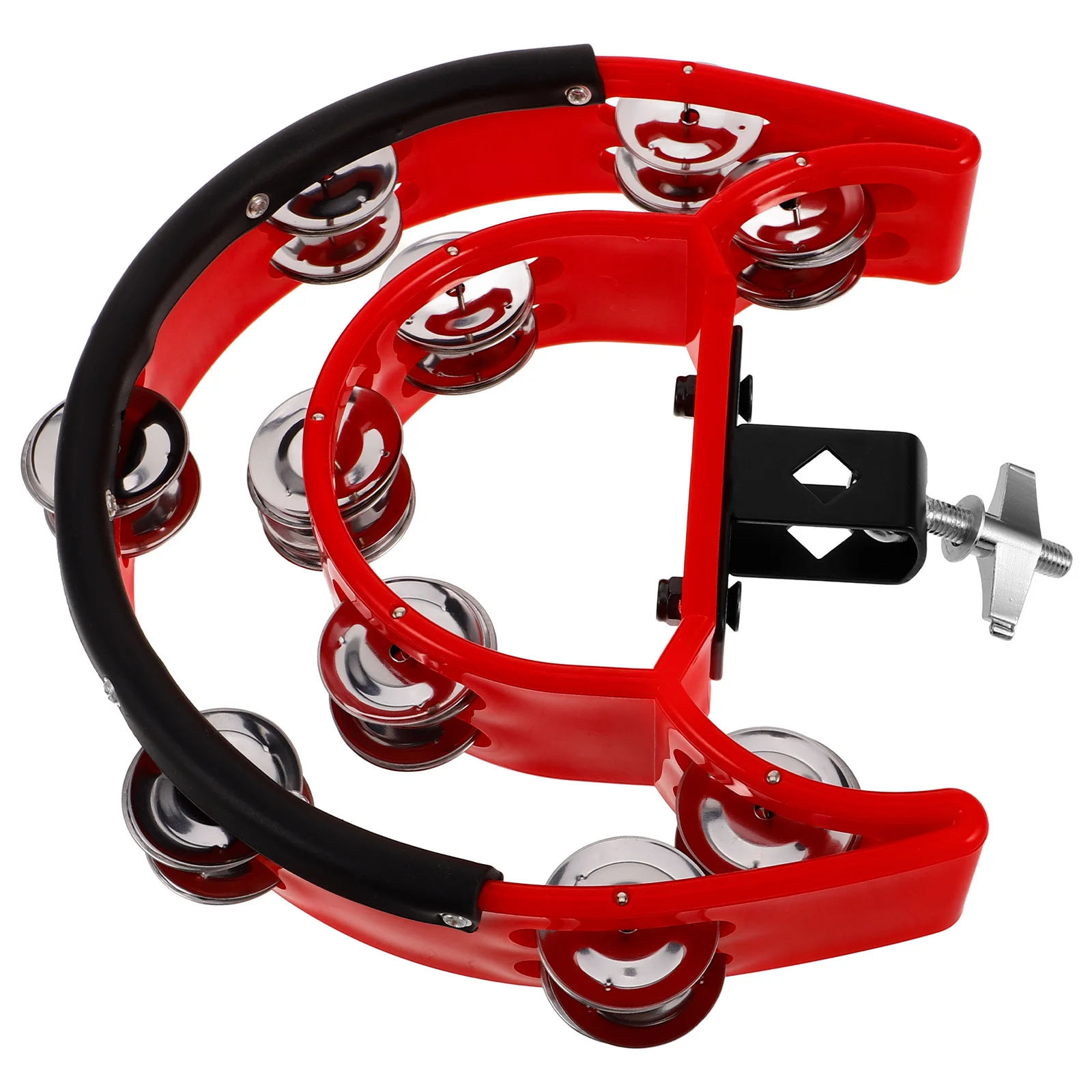 

Double Row Jingles Sturdy Abs Metal Rubber Edging Shock Absorption Clear Tone Drum Cymbals Hi Hat Tambourines Percussion