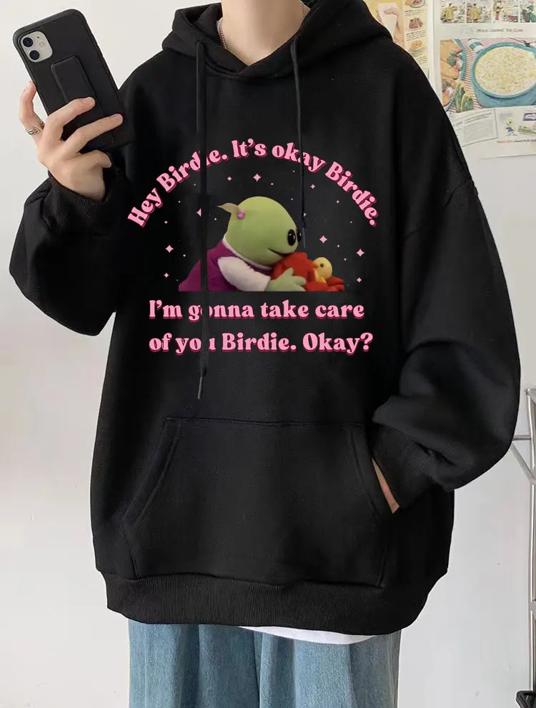 

Nanalan Wonderful Girl Lt's Okay Birdie Hoodies Harajuku Anime Meme Cartoon Sweatshirt Men Women Vintage Style Hooded Streetwear