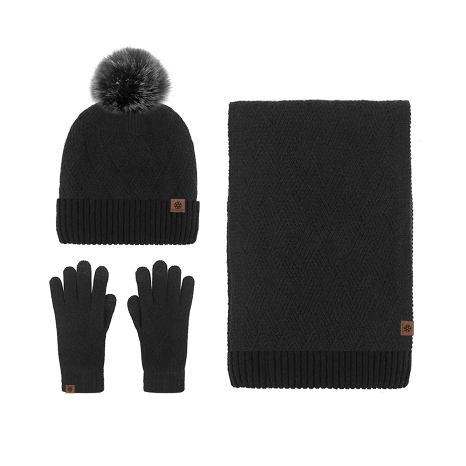 Hat Scarf And Glove Set Women Winter Hats 3 Piece Neck Warmer And Gloves Scarf Hat Gloves Men