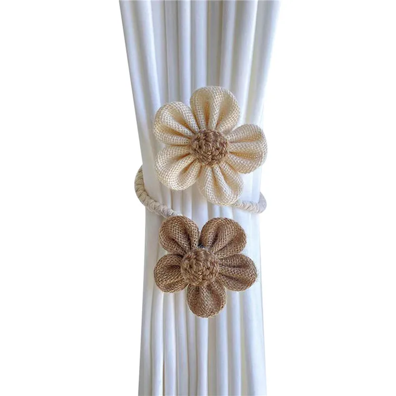 Flower Curtain Magnetic Tie Rope Backs Holdbacks Buckle Clips Accessory Rods Accessoires Hook Holder Home Decorations