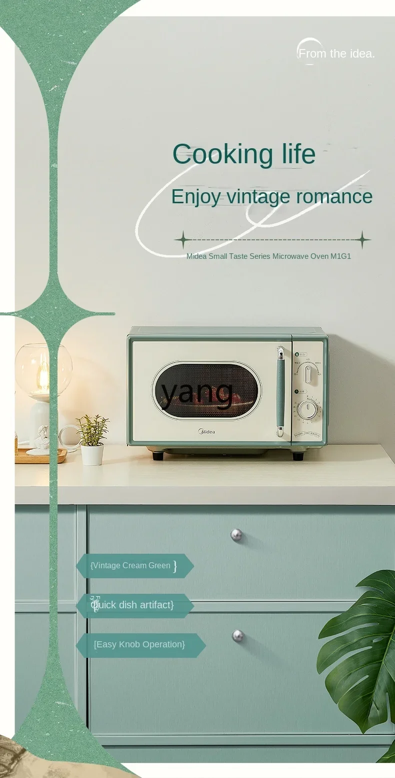 CX Frequenzumwandlung Flacher Mikrowellenherd Haushalt Kleiner Geschmack Creme-Stil Kleiner Retro