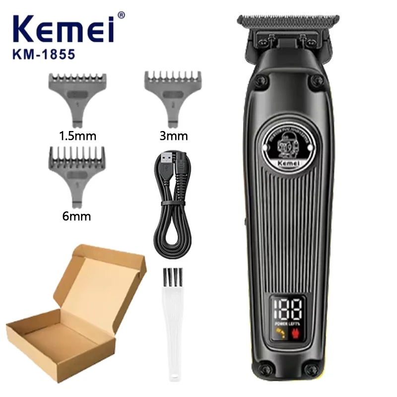 Kemei Multi-Purpose Haircut LCD Display Hair Cut Machine KM-1855 Hair Trimmer Hair Clippers for Men image 3