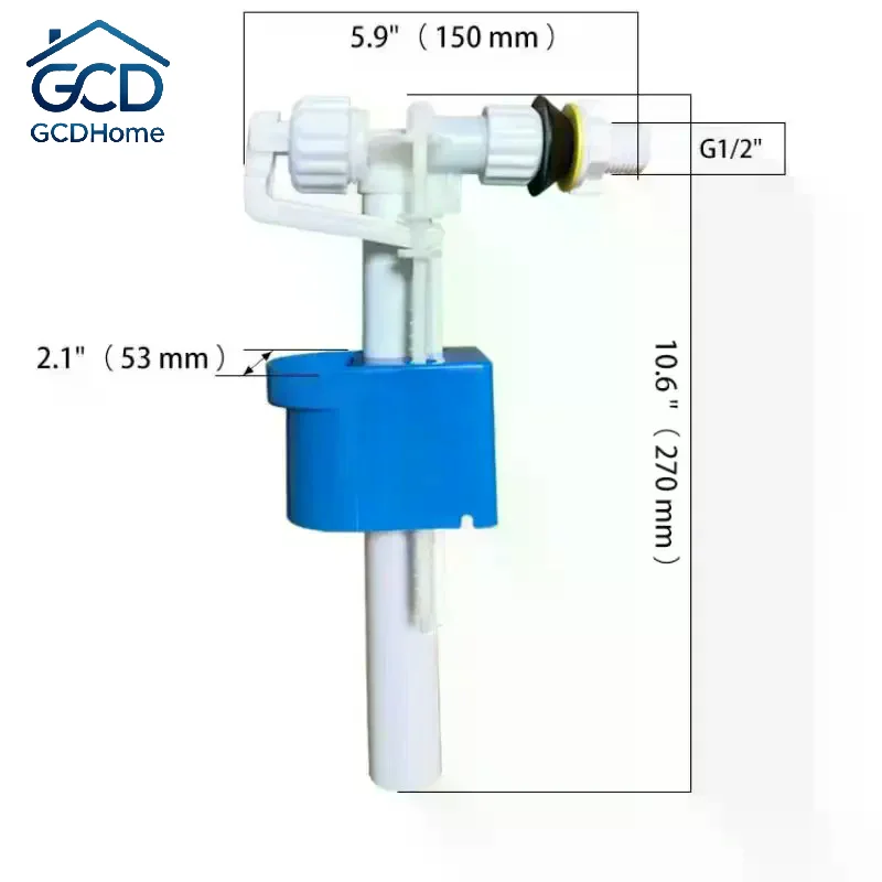 1Pcs G1/2 Inch Connection Cistern Toilet Inlet Valve Cistern Filling Valve High Pressure Side Inlet Valve