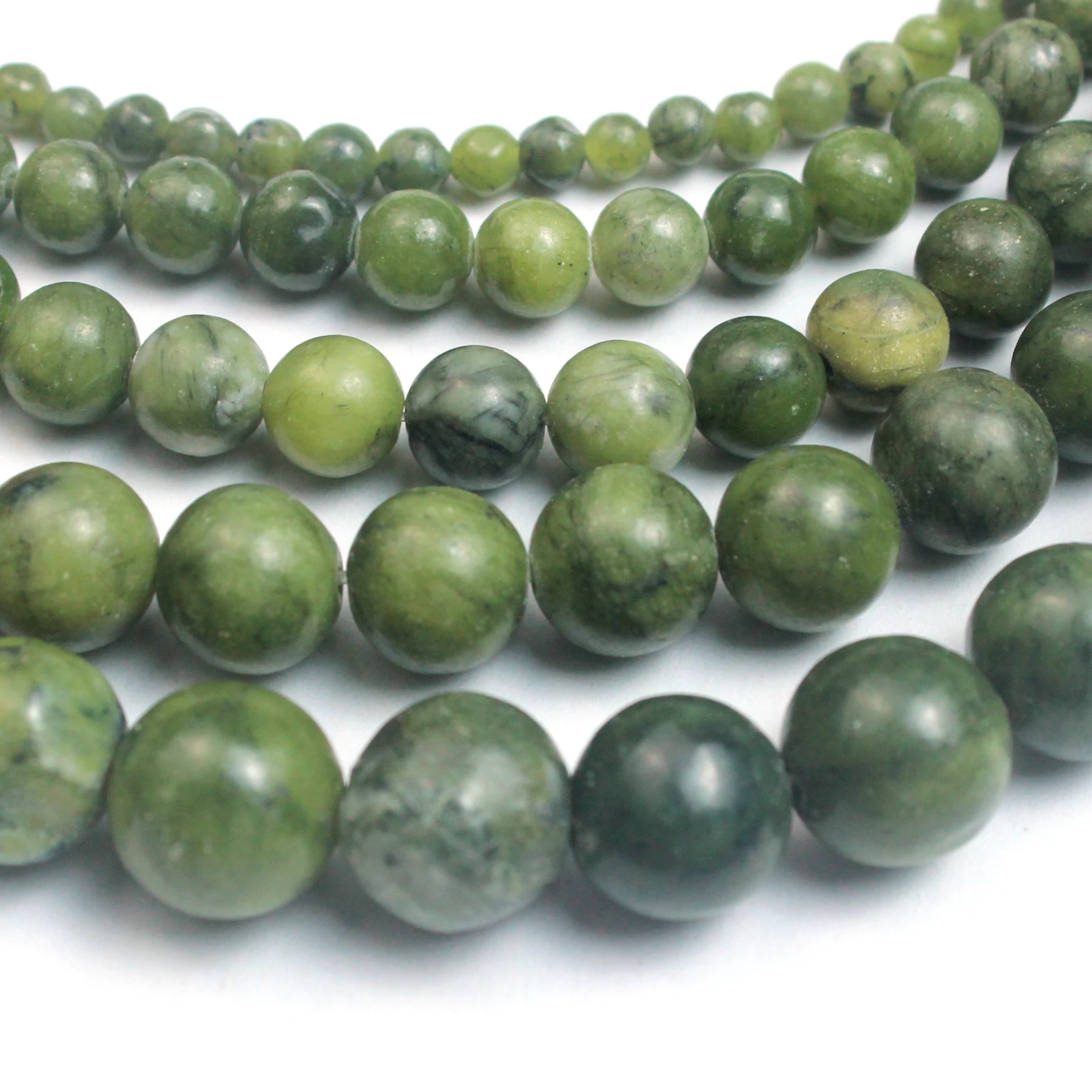 Natural Stone Dark Color Southern Jade 4 6 8 10 12mm Beads Round Loose Spacer Jasper for Jewelry Making Diy Necklace Bracelet