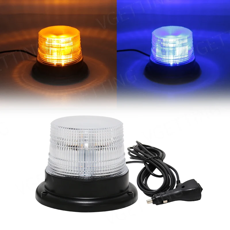 Dual-color Auto Led Strobe Emergency Warning Revolving Safety Lights Exterior Flash Car Roof Magnetic Vehicle Lamps Accessories