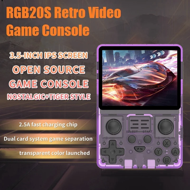 RGB20S Retro Video Game Console 3.5Inch HD Screen Open Source System Handheld Video Players Children's Gifts