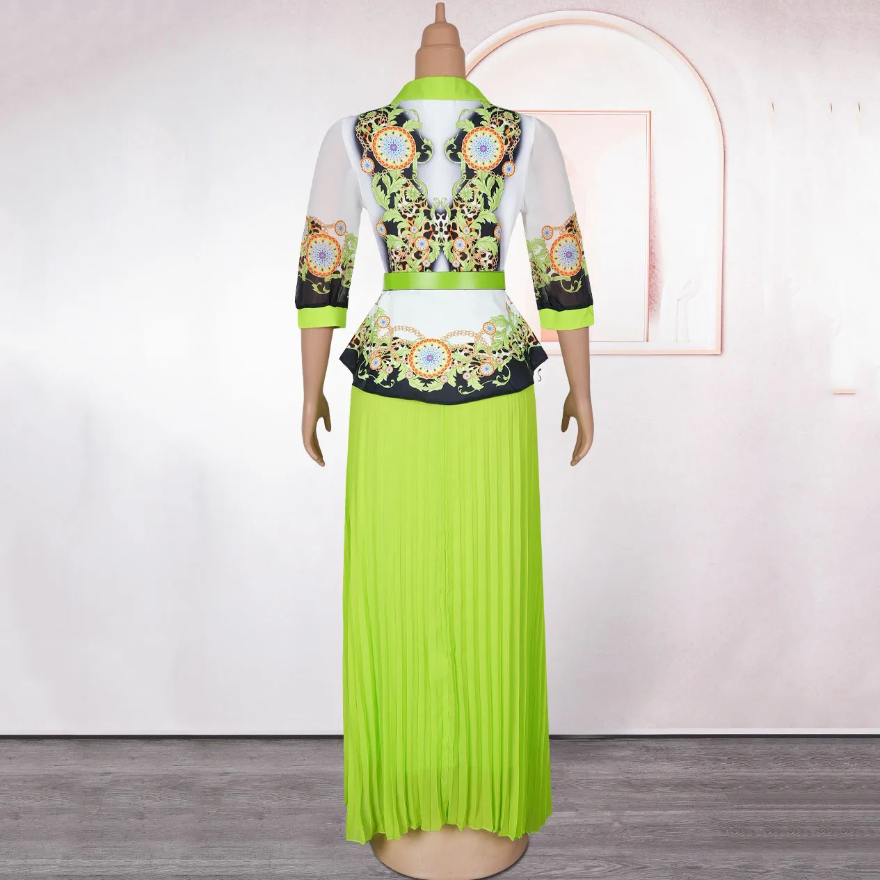 2025 African Dresses for Women 2PCS Sets Tops And Skirts Suits Dashiki Ankara Print Outfits Plus Size Turkey Wedding Party Dress