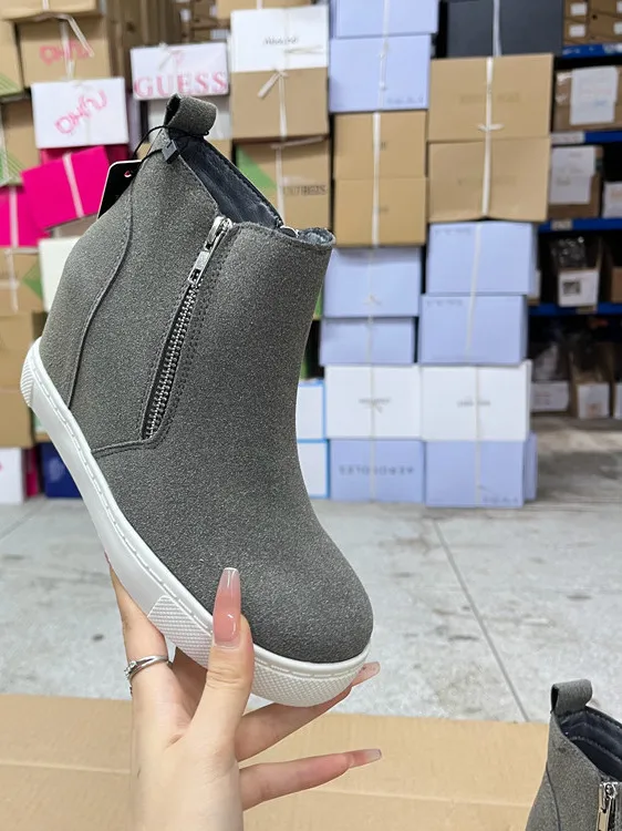 

Women's Casual round Toe Color Padded Interior Heightening Side Zipper High Heel Platform oes Faionable New Model