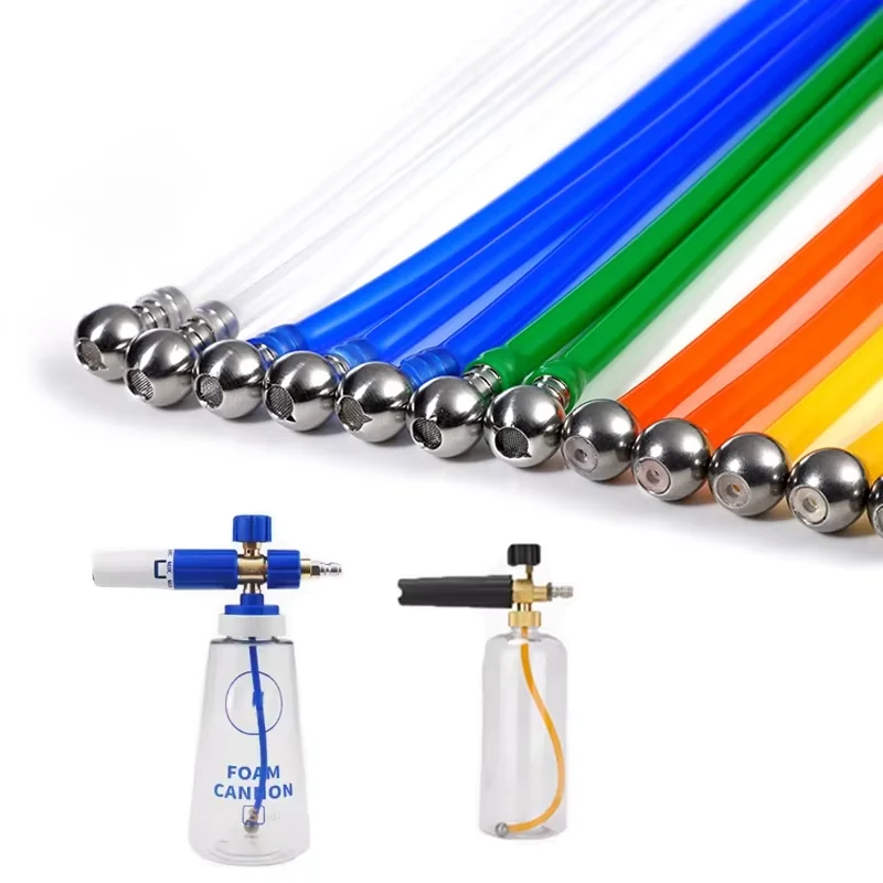 Cutable Colorful Foam Cannon Straw with Stainless Steel Filter Ball, Fits Most Foam Lance for High Pressure Car Washing