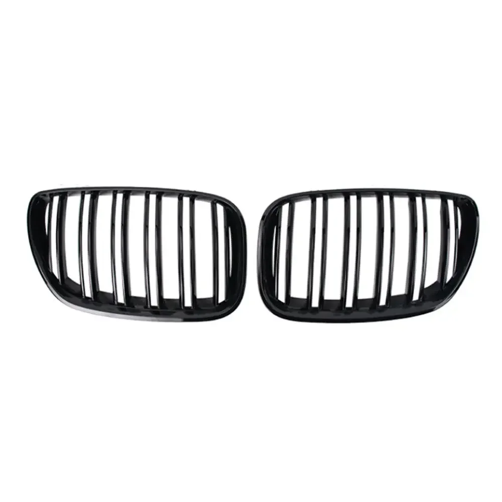 For BMW X5 E53 2004 2005 2006 Car Grille Double Line Front Kidney ABS Front Hood Grill Black 51137113733 51137113734 Accessories