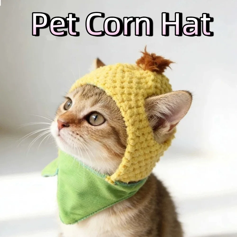

Pet Costume Warm Pet Corn Hat Cute Funny Cat Head Cover Comfort Soft Pet Headgear Small Dogs Cat